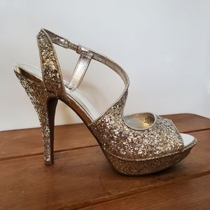 Silver glitter stiletto